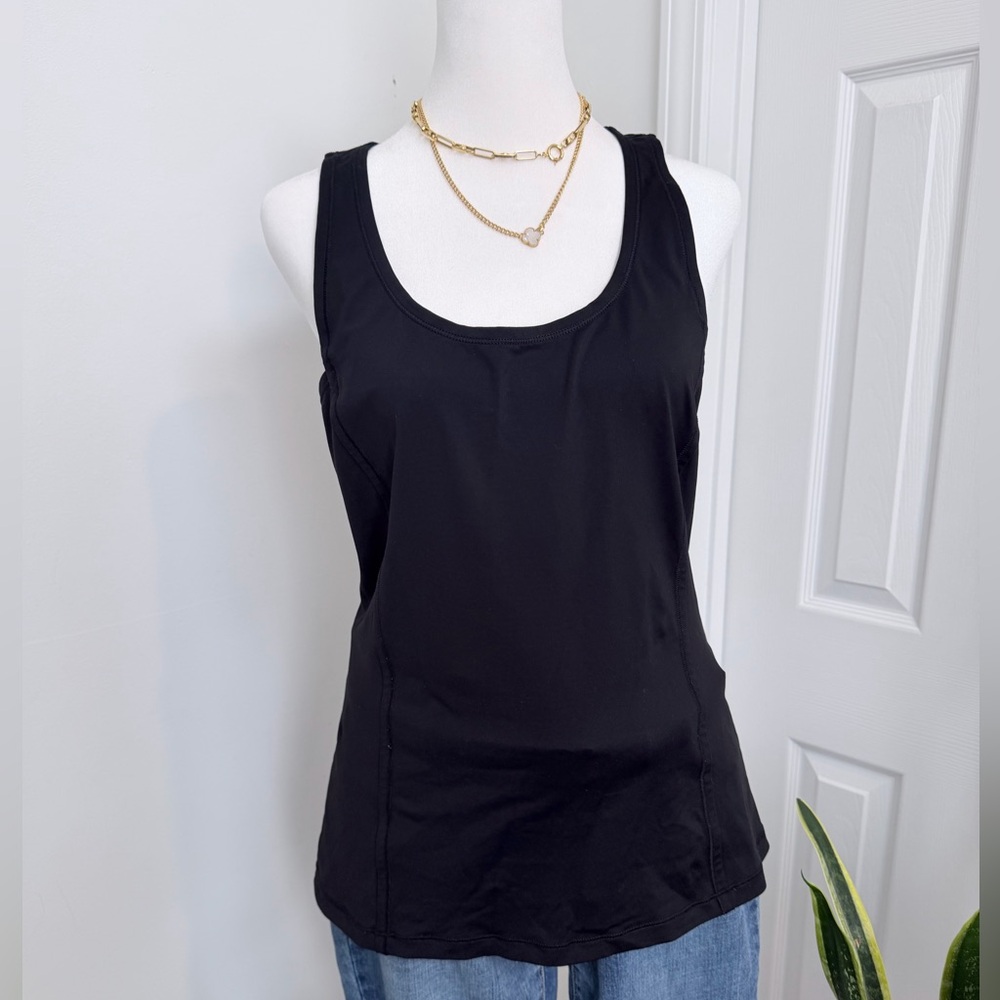 Lululemon Black Yoga Tank Open Lattice Back Athletic Top Women’s Size 6 - Picture 2 of 13